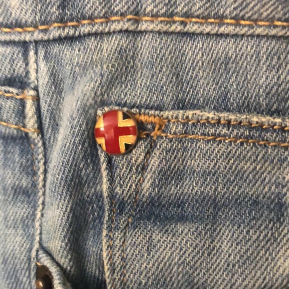 Hudson Low Rise Vintage Wash Distressed Flare Leg Boho Jeans - Picture 4 of 11